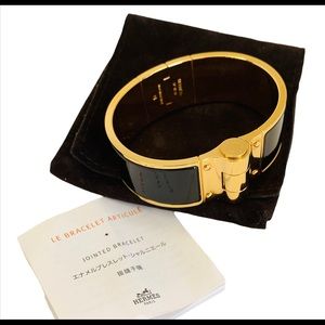 Hermès Wide Enamel Hinged Bracelet
